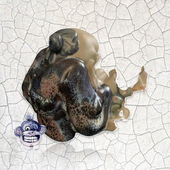 Vintage Chinese Dynasty God of Longevity w Boy Tong Zi Figurine Porcelain Mudman - Picture 8 of 16